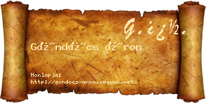 Göndöcs Áron névjegykártya